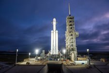 Falcon Heavy on the launch pad